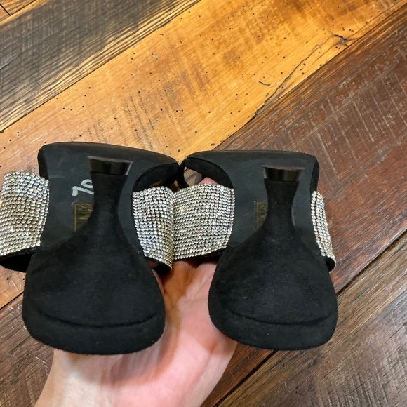 Jeffrey Campbell Elina Slide Sandal Black Silver Size 7 - Picture 5 of 8